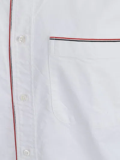 Thom Browne Rwb-trim Cotton Shirt In White
