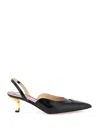 Thom Browne Patent-leather Point-toe Slingback Pumps In Black