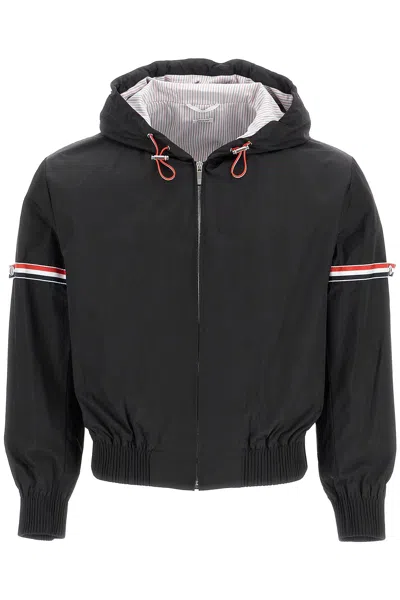 Thom Browne Short Jacket With Tricolor Inserts Men In Black