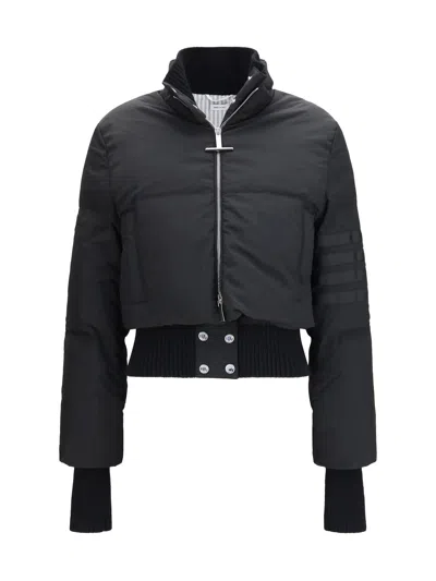 Thom Browne Short Padded Jacket With Front Zip In Multi
