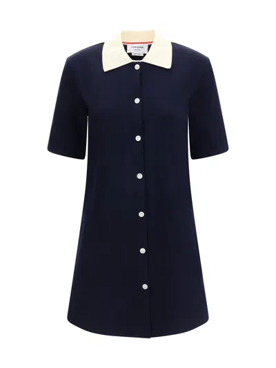 Thom Browne Short Polo Dress In Blue