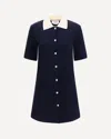 Thom Browne Collared Dress With Short Sleeves In Blue