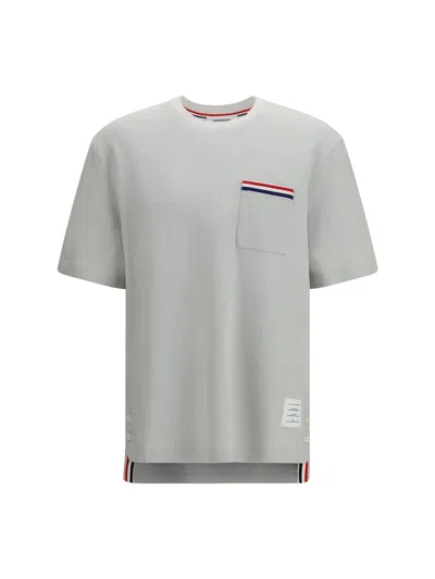 Thom Browne Short-sleeve Cotton-linen T-shirt In Gray