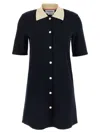 Thom Browne Collared Dress With Short Sleeves In Black