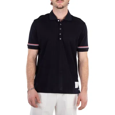 THOM BROWNE SHORT SLEEVE COTTON POLO SHIRT