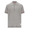 Thom Browne Knitted Cotton Polo Shirt In Grey
