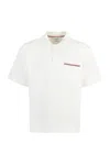 Thom Browne Rwb Trim Jersey Polo Short In White