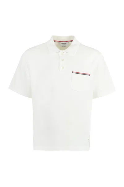 THOM BROWNE SHORT SLEEVE COTTON POLO SHIRT
