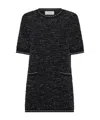 Thom Browne Eyelash Tweed Jacquard Mini Dress In Black