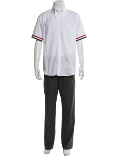 Pre-owned Thom Browne Short Sleeve Dress Shirt In White