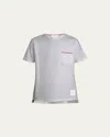 Thom Browne Oversized Short Sleeves T-shirt In Light Gray