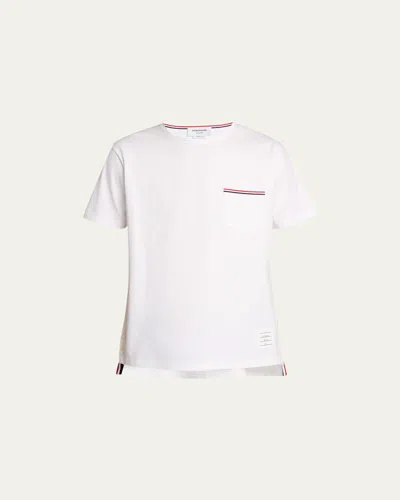 THOM BROWNE SHORT-SLEEVE LOGO POCKET T-SHIRT