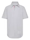Thom Browne Short-sleeve Pocket Shirt In Gray