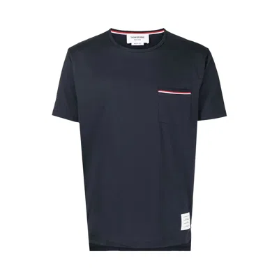 Pre-owned Thom Browne Short-sleeve Pocket Tee 'navy' | Blue | Men's Size 5