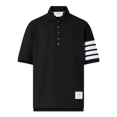 Thom Browne Short Sleeve Polo In Black