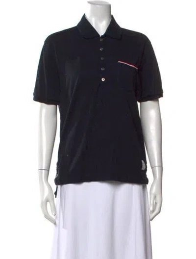 Pre-owned Thom Browne Short Sleeve Polo In Blue