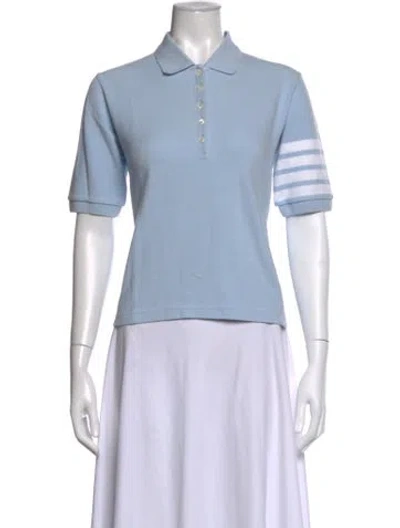 Pre-owned Thom Browne Short Sleeve Polo In Blue