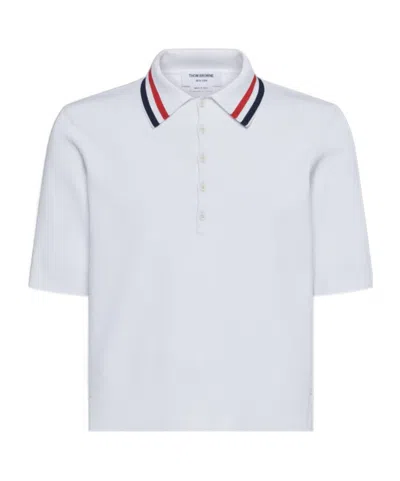 Thom Browne Short Sleeve Polo Shirt In White