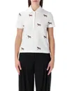 Thom Browne Polo Shirt Short Sleeves Horse Embroidery In White