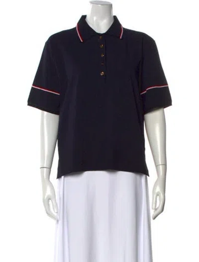 Pre-owned Thom Browne Short Sleeve Polo W/ Tags In Blue