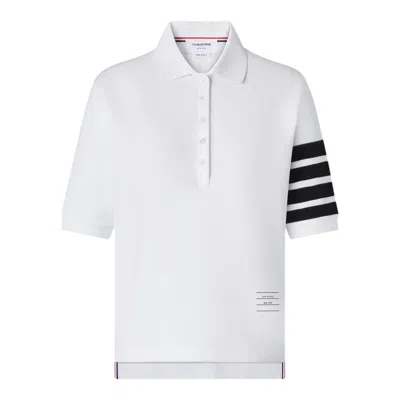 Thom Browne Short Sleeve Polo In White