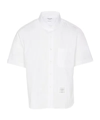 Thom Browne Short-sleeve Poplin Shirt In White