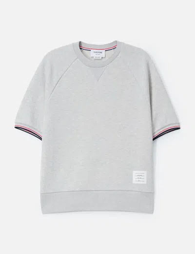 Thom Browne Short Sleeve Raglan Pullover In Gray