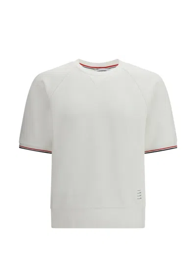 Thom Browne Crew Neck Short-sleeved T-shirt In White