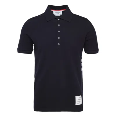 Thom Browne Short Sleeve Rib Cuff Polo In Transparent