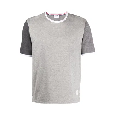 Pre-owned Thom Browne Short-sleeve Ringer Tee 'tonal Grey' | Men's Size 3 In Gray