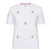 Thom Browne Short Sleeve Sailboat Embroidered Tee In Multi