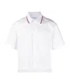 Thom Browne Short-sleeve Polo Shirt With Striped Accents In White