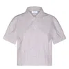Thom Browne Short Sleeve Stripe Oxford Blouse