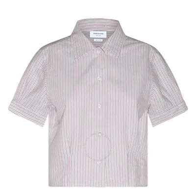THOM BROWNE THOM BROWNE SHORT SLEEVE STRIPE OXFORD BLOUSE