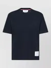 Thom Browne Short Sleeve T-shirt Engineered Four Bar Stripe In Blue