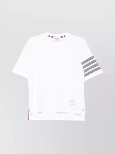 Thom Browne Short Sleeve T-shirt Featuring Striped Sleeves