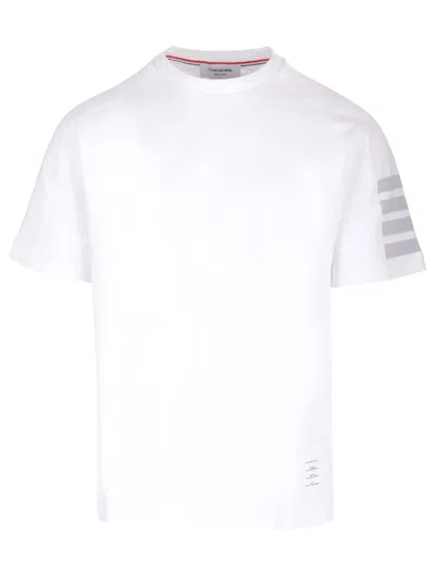 Thom Browne 4-bar Stripe Cotton Jersey T-shirt In White