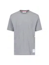 Thom Browne Short Sleeve Tee Cotton T-shirt In Gray