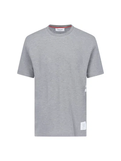 Thom Browne Short Sleeve Tee Cotton T-shirt In Gray