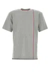 Thom Browne Grey Rwb Stripe-print Cotton T-shirt In Gray