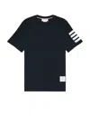 Thom Browne Cotton 4-bar Short Sleeve Striped T-shirt In Blue