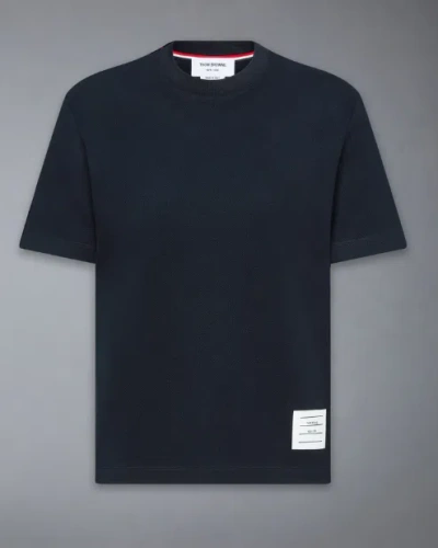 Thom Browne Navy Blue Crew Neck T-shirt