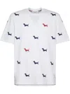 Thom Browne Dog-embroidery T-shirt In White