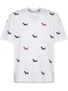 Thom Browne Dog-embroidery T-shirt In White