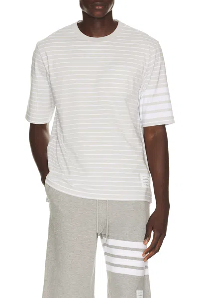 Thom Browne Short Sleeve Tee With Chest Pocket In White