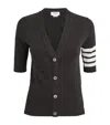 Thom Browne Short-sleeved Cardigan In Grey