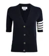 Thom Browne Striped Cashmere Cardigan In Navy