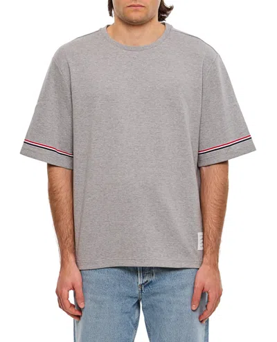 Thom Browne Short-sleeved Crew-neck T-shirt In Grey