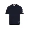 THOM BROWNE SHORT-SLEEVED NAVY COTTON T-SHIRT