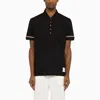 THOM BROWNE THOM BROWNE SHORT-SLEEVED NAVY POLO SHIRT WITH PATCH